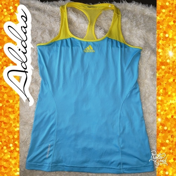 adidas Tops - 💋Adidas Small climacool tank top yellow blue race